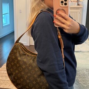 Louis Vuitton Classic Brown Monogram GM Croissant Handbag